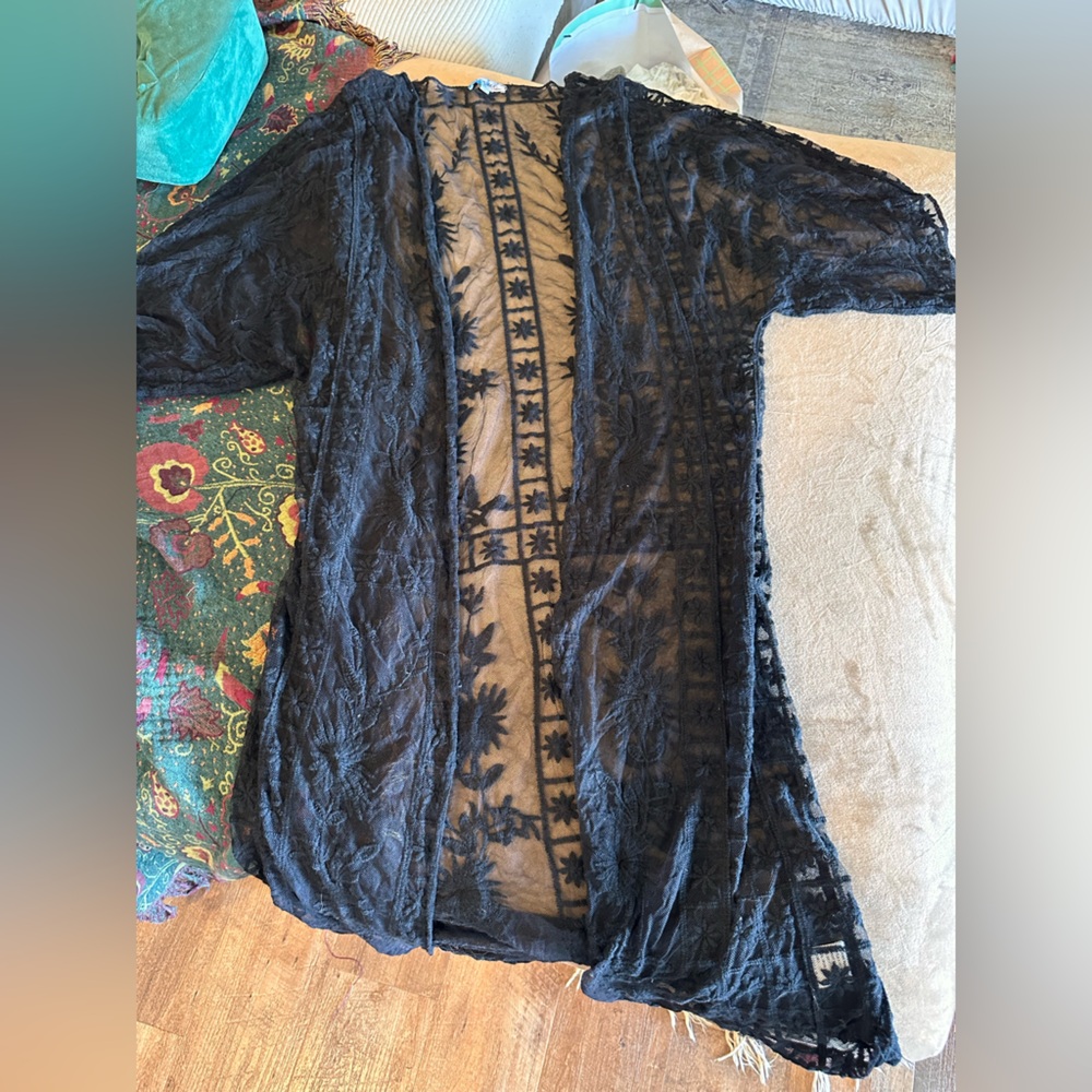Rebellion Black Lace Kimono Cover